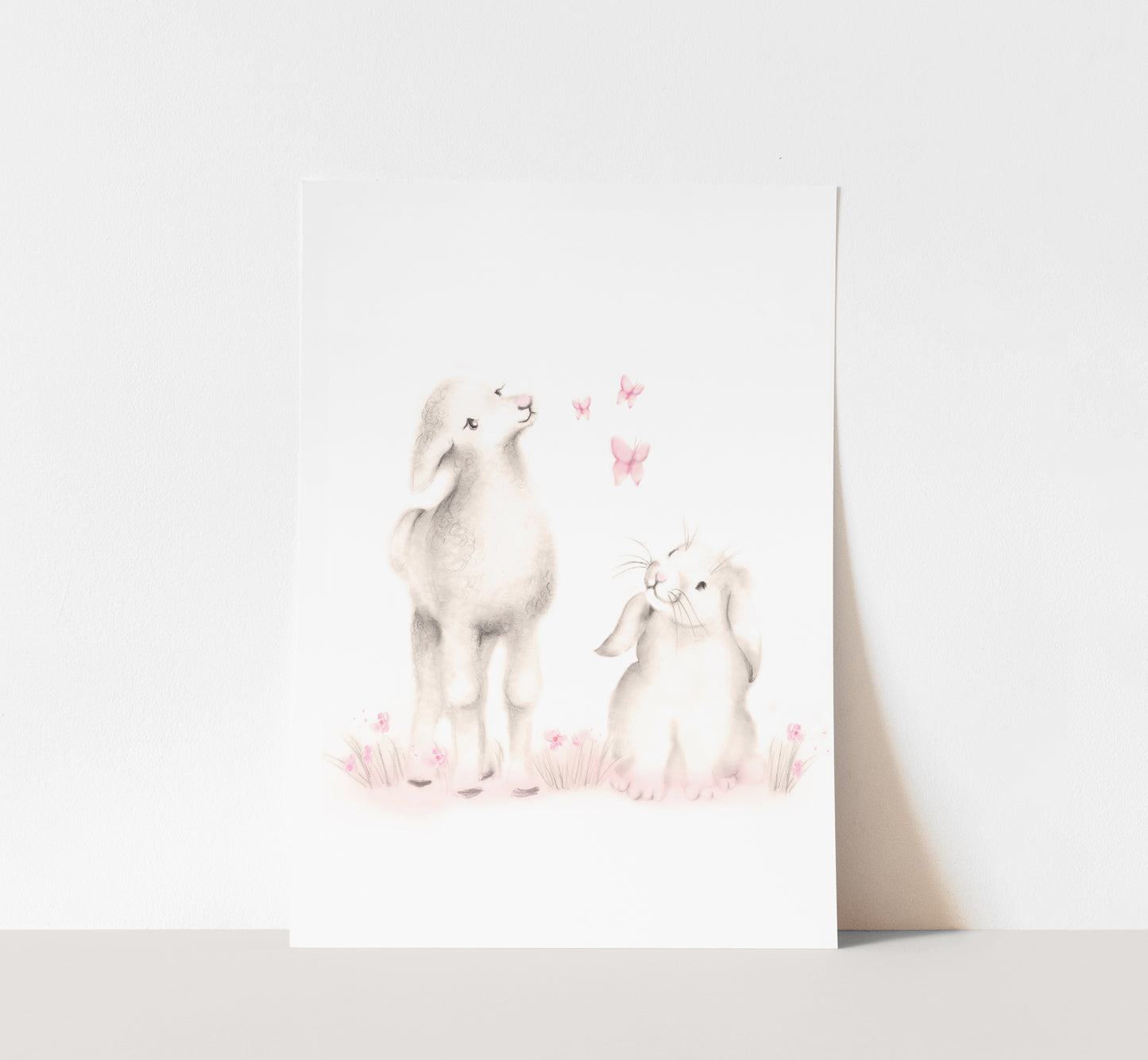 Lamb and Bunny - Sweet Blush - Studio Q - Art by Nicky Quartermaine Scott