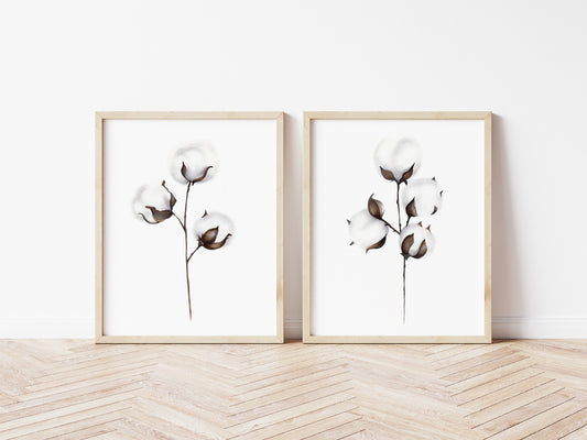 Cotton Branch Prints - Set of 2 - Studio Q - Art by Nicky Quartermaine Scott