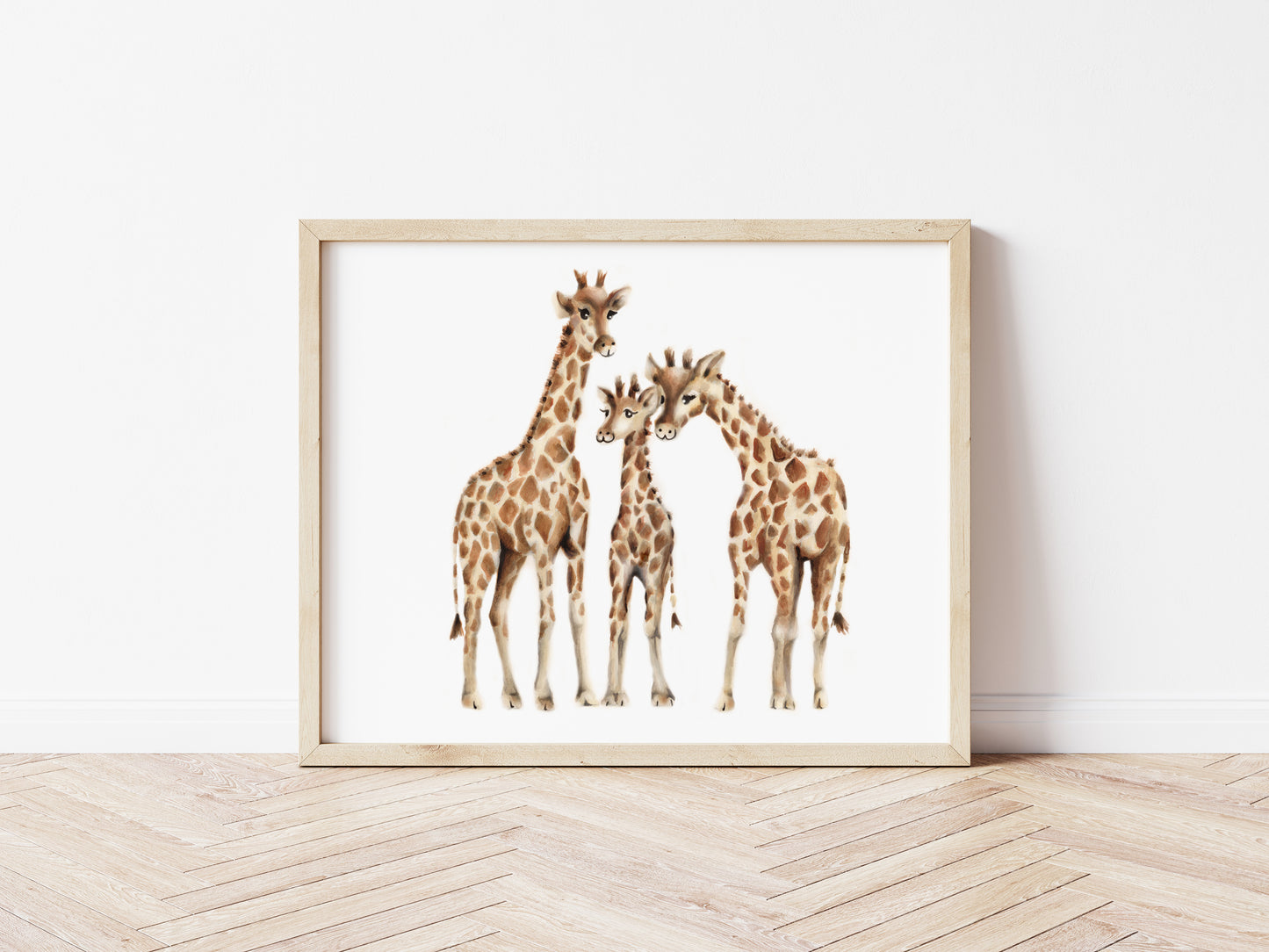 Giraffe Family Nursery Art Print - Studio Q - Art by Nicky Quartermaine Scott