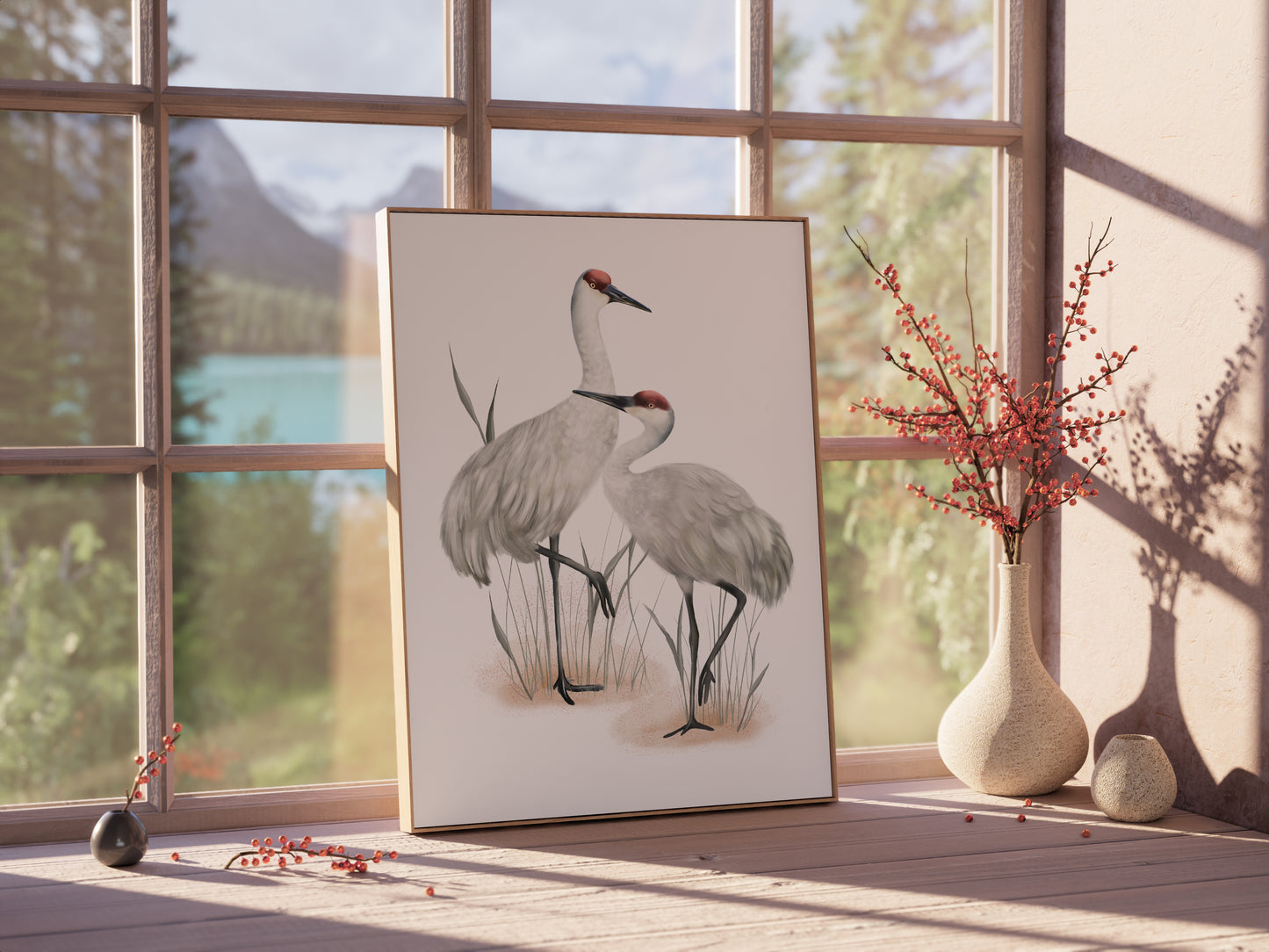 Sandhill Cranes Bird Art Print- Studio Q - Art by Nicky Quartermaine Scott