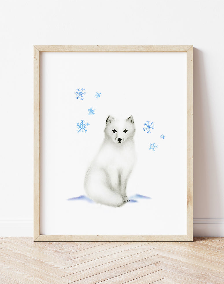 Arctic Fox Nursery Art Print - Studio Q - Art by Nicky Quartermaine Scott