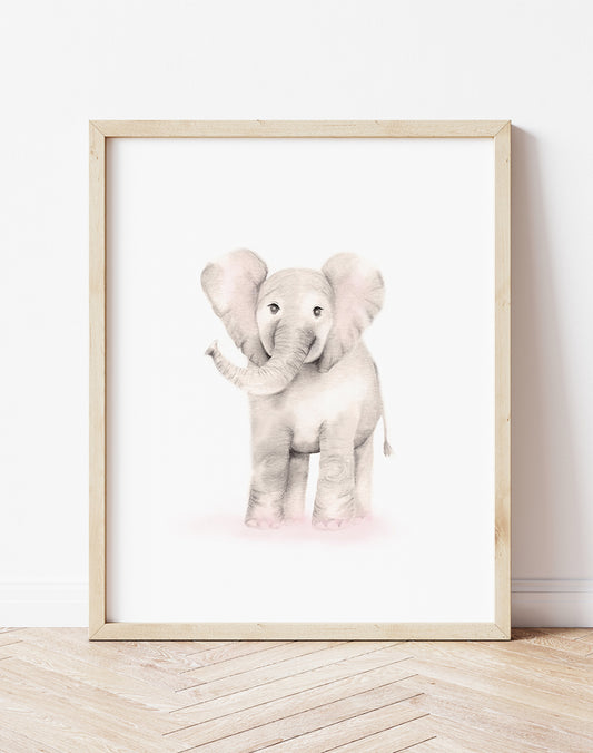 Elephant Nursery Art Print - Sweet Blush - Studio Q - Art by Nicky Quartermaine Scott