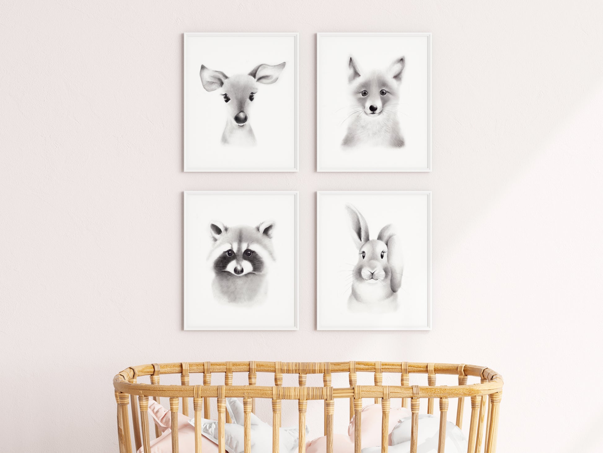 Baby Animal Sketch Prints - Set of 4 - Studio Q - Art by Nicky Quartermaine Scott