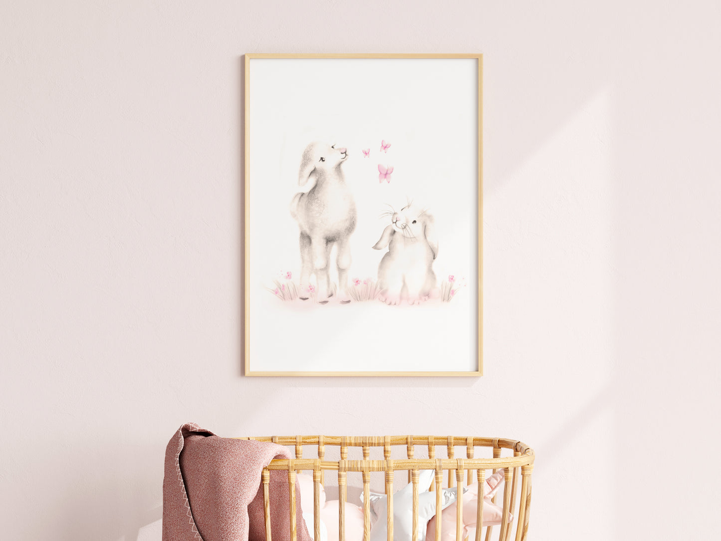 Lamb and Bunny - Sweet Blush - Studio Q - Art by Nicky Quartermaine Scott