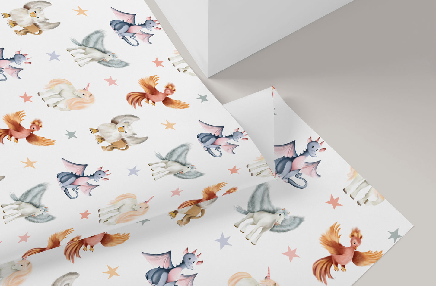 Mythical Creatures Wrapping Paper - Studio Q - Art by Nicky Quartermaine Scott