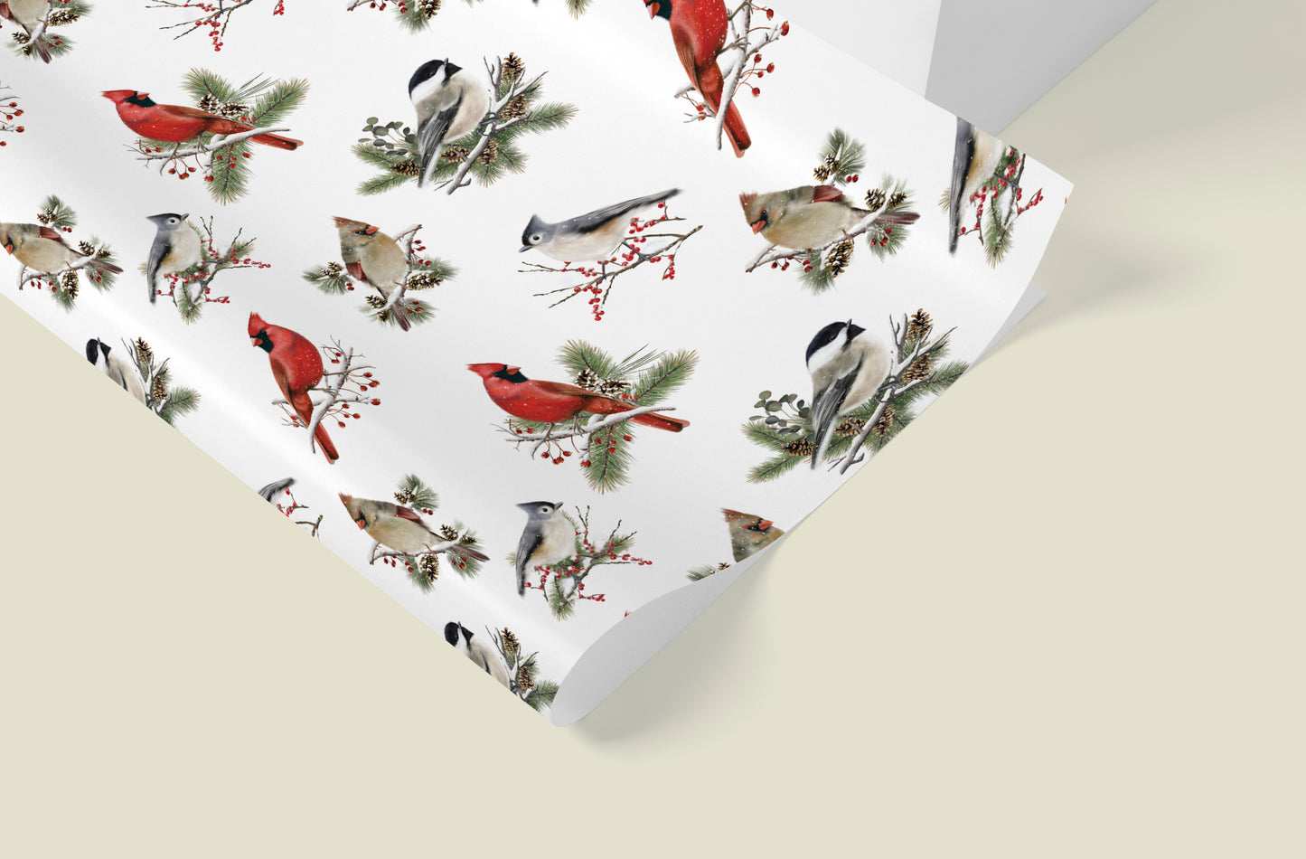 Winter Bird Garden Wrapping Paper- Studio Q - Art by Nicky Quartermaine Scott