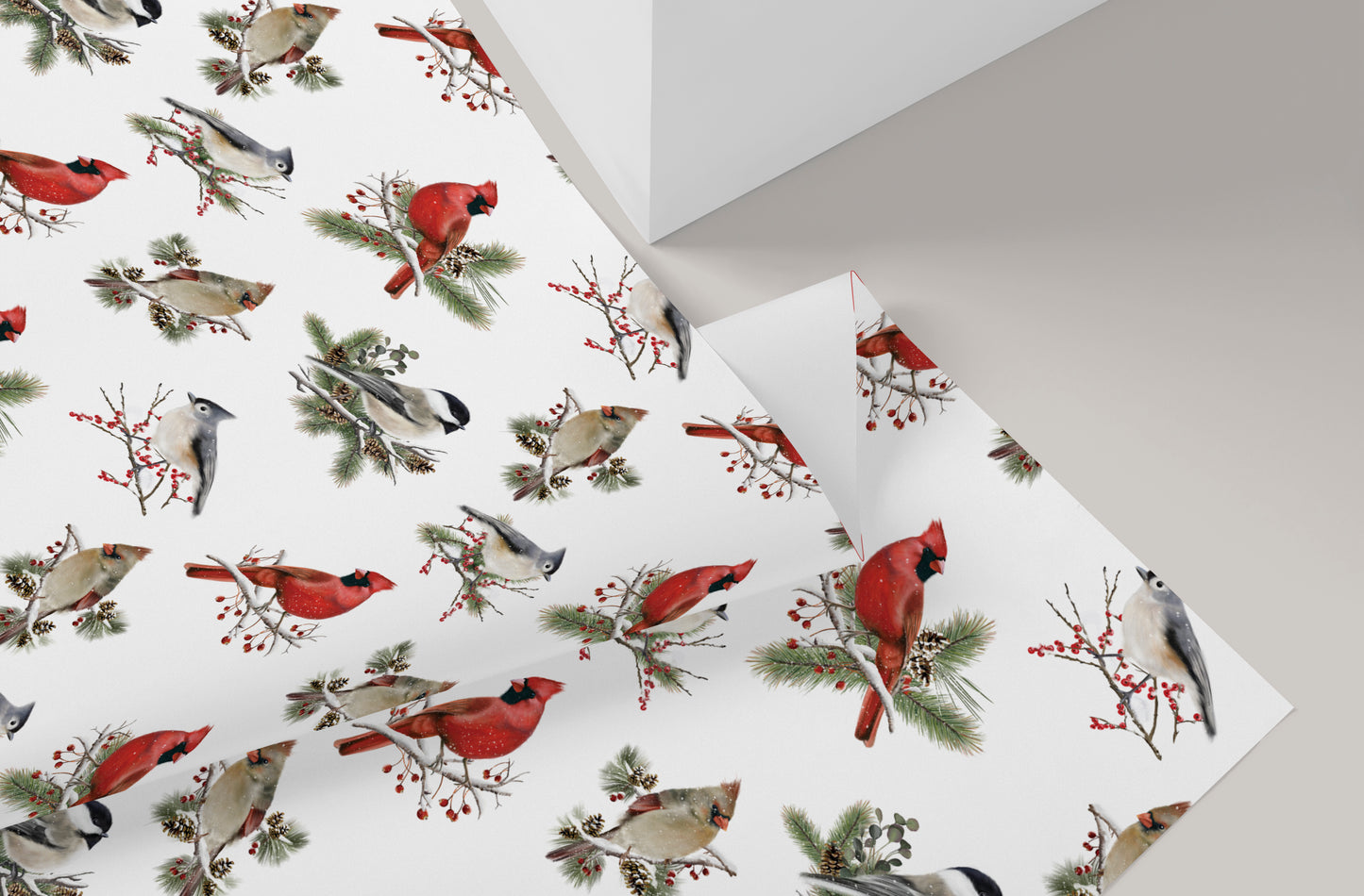 Winter Bird Garden Wrapping Paper- Studio Q - Art by Nicky Quartermaine Scott